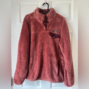 L.L. Bean Hi-Pile Pink Fleece Pullover